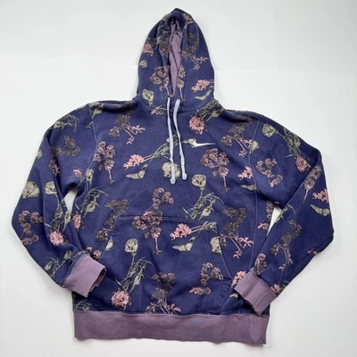 Moletom Nike com capuz masculino pequeno estampa floral pulôver padrão Swoosh - Imagem 1 de 4