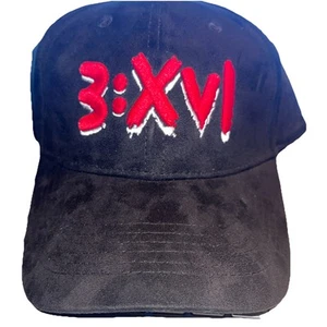 Cappellino John 3:16 scamosciato logo 3:XVl cinturino pelle nero rosso - Foto 1 di 2