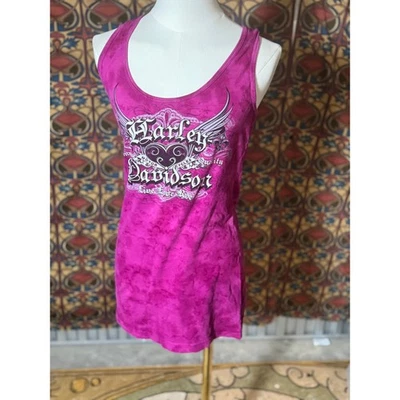 Regata Harley Davidson rosa tingida calumet IL sem mangas G - Imagem 1 de 3