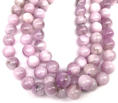 Natural Lavender Kunzite Round  Gemstone Beads Stone-Jewelry Making Beads - Image 1 of 3