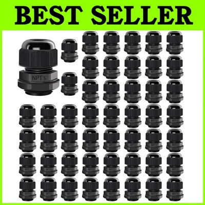 Waterproof Cable Glands 3/4" NPT 50-Pack - Image 1 of 4