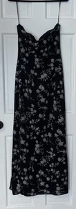 JS Boutique Maxikleid 14 schwarz dunkel Blumen Y2K Glitzer Vintage Whimsigoth Fee 90er - Bild 1 von 9
