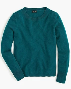 J. Crew Women's Teal Jade Cashmere Crew Neck Long Sleeve Sweater Sz S - Picture 1 of 7