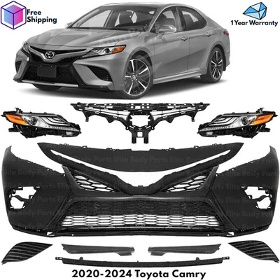 Front Bumper Cover & Grille Assembly Kit For 2020-2024 Toyota Camry Foto 1 de 4