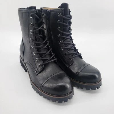 boc Amiah Women Size 6 Black Lace Up Combat Boots Inner Zipper New - Image 1 of 4