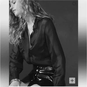 J.Crew transparentes langärmliges geknöpftes Organza-Shirt Damen 8 schwarz mit Camisole NEU - Bild 1 von 11