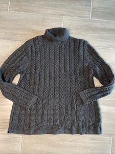J. Jill Woman’s Marble Cable Knit Turtleneck Sweater | Gray | Silk Blend | XL - Picture 1 of 8