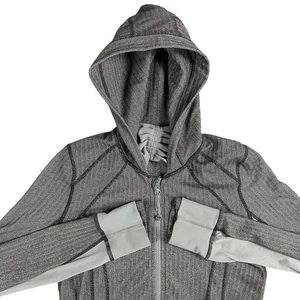 Lululemon Womens Daily Practice Hoodie Jacket size 8 Herringbone Full Zip - Picture 1 of 9