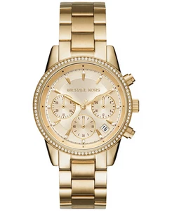 Michael Kors Bryant MK6356 Damenuhr Chrono Edelstahl Gold 37mm *NEU* - Bild 1 von 4