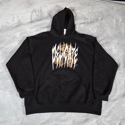 Pacsun Delicate Puff Print Hoodie Mens Large Grunge Style Black NEW  - Image 1 of 4