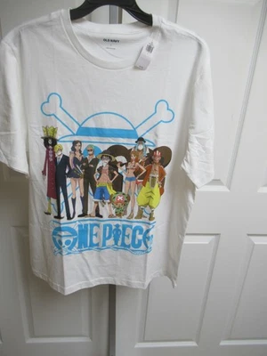 One Piece Group Lineup Men`s  SZ L  White Cotton Cartoon Anime Manga Tee   NWT - Image 1 of 4