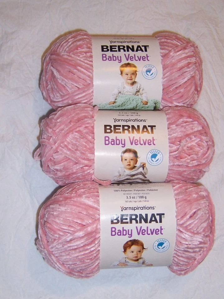 Lot of 3 Bernat Baby Velvet - Restful Rose - Same Dye Lot - 3.5 oz. each - Image 1 of 1