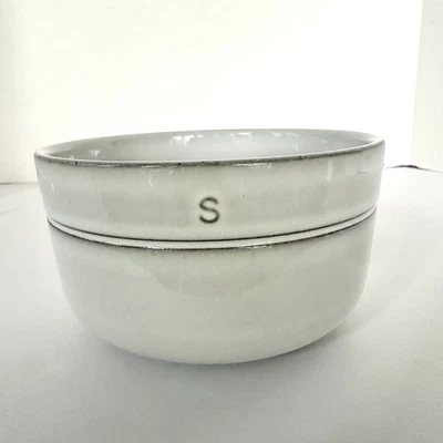 Staub BOUSSOLE GRAPHITE GRAY Coupe Cereal Bowl 5" Embossed Letters HTF *Retired* - Image 1 of 4