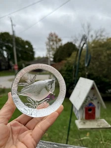 Mats Jonasson Schweden Kunst Glas Kristall Briefbeschwerer Kardinal Vogel 9211 signiert 3,5 - Bild 1 von 7