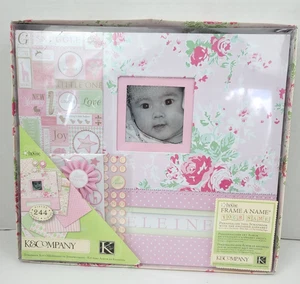 K&Company Frame A Name Baby Girl Scrapbook Album Kit 12x12 Stickers Papers - Picture 1 of 23