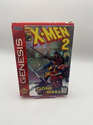 Sega Genesis X-Men 2 The Clone Wars Holo Holographic Tested Authentic Complete - Image 1 of 4