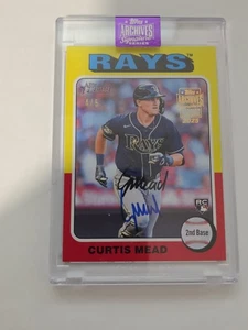 2025 Topps Archives Signature Series Curtis Mead Autograph Heritage 4/5 TB Rays - Picture 1 of 3