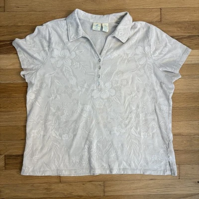 Polo Caribean Joe Mujer Tostado Talla 1x Playa Floral Vacaciones Foto 1 de 4
