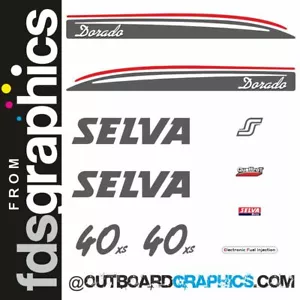 Kit de calcomanías/pegatinas de motor fueraborda Selva 40 hp Dorado - Imagen 1 de 1