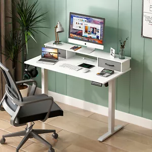 Ufurniture Electric Standing Desk Adjustable Height Sit Stand Table120cm White - Picture 1 of 14