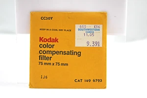 KODAK CC30Y WRATTEN GELATIN 75MMX75MM (3"X3") CAMERA LENS FILTER (MINT) - Picture 1 of 1