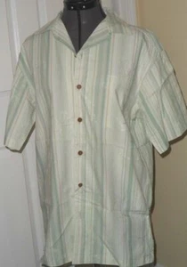 *CAMISA HOMBRE AZUL PARAÍSO TALLA S-XL VERDE NEGRO TROPICAL BOTÓN DELANTERO NUEVA CON ETIQUETAS - Imagen 1 de 3