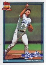 #22 Storm Davis - Kansas City Royals - 1991 Topps Baseball