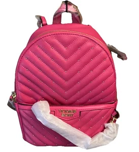 Victoria’s Secret new pink Gold Stud V quilt pebbles Mini backpack - Picture 1 of 4