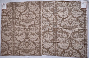 2 Ps Elgin Damask Linen Print -Coffee Upholstery/Drapery Fabric 35x28in - Picture 1 of 6