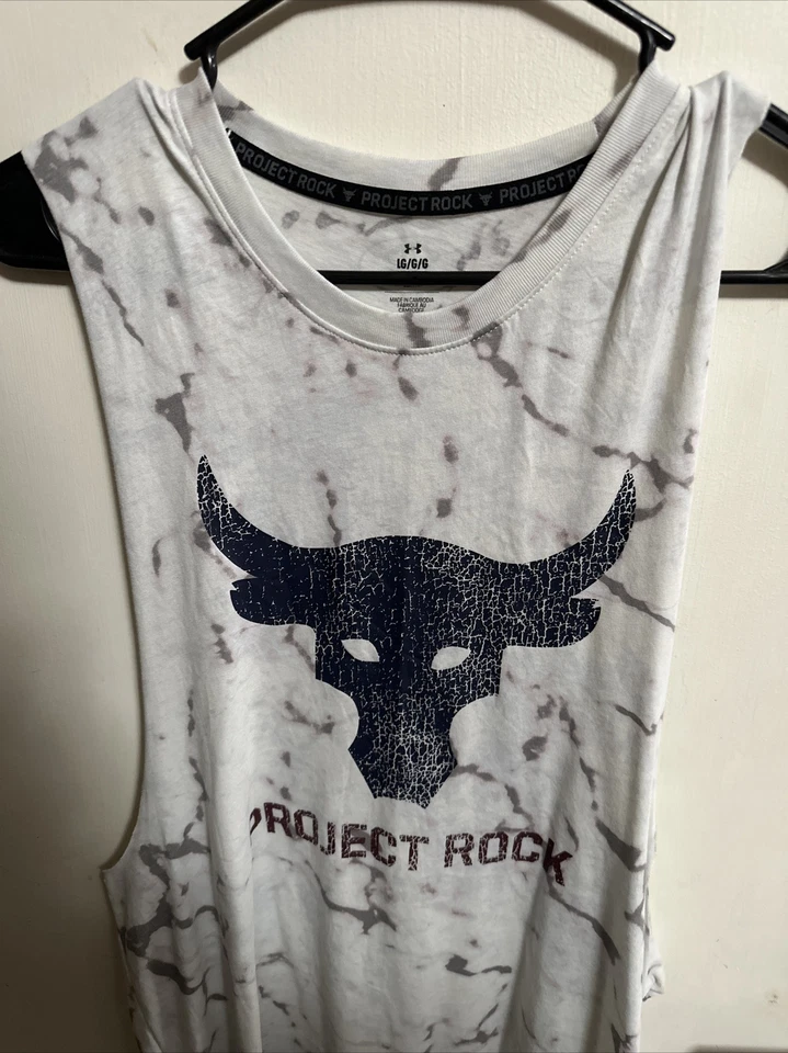 4-2025-Under Armour Men's Gym Project Rock Brahma Bull TANK TOP- 1370484-484-LG - Image 1 of 4