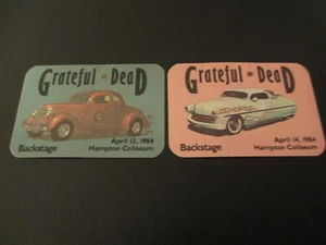 GRATEFUL DEAD BACKSTAGE PASS HAMPTON COLISEUM VIRGINIA CARS APRIL 4/13+14/1984 - Picture 1 of 4