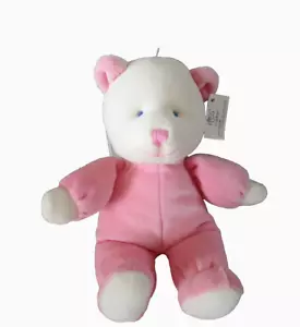 Russ Baby rosa mit creme Säuglinge Rassel Bär 8 Zoll Plüschtier Stofftier Neu mit Etikett - Bild 1 von 5