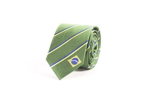 Statesman Ties Brazil Brasil BR Flag Skinny 2.5” LDS Missionary Personalized Tag - Picture 1 of 12