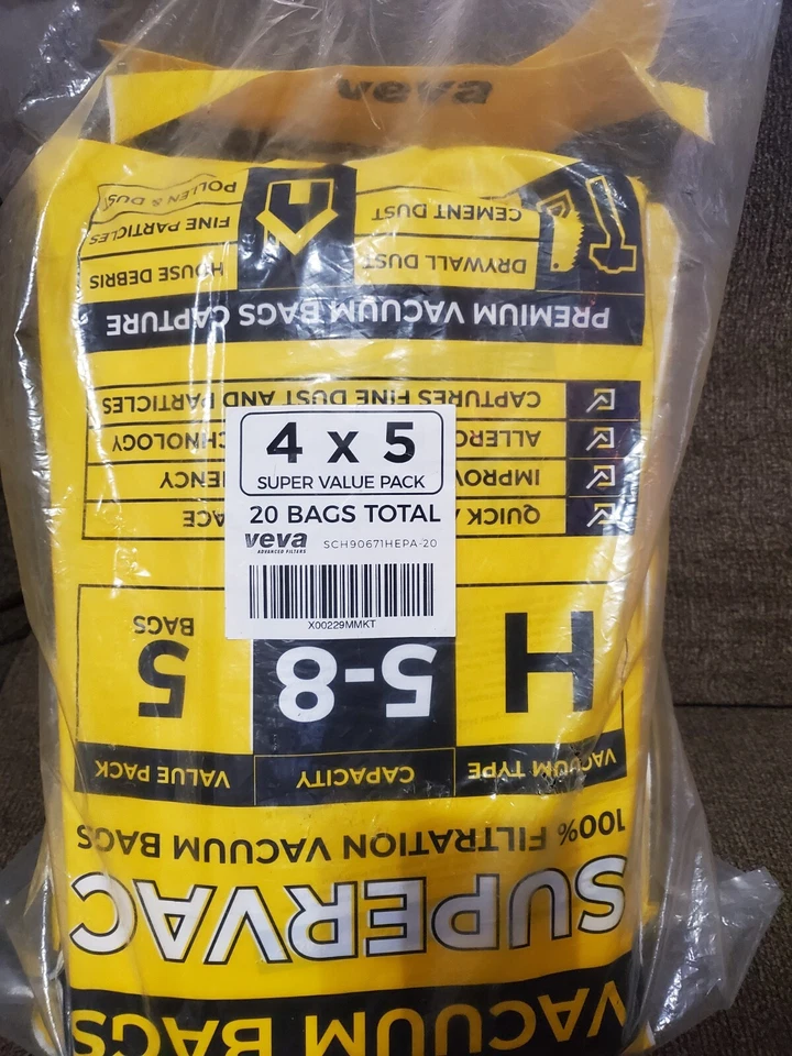 New Supervac Premium Vacuum Bags 100% Filtration Vacuum 5-8g Contains  20 Bags - Image 1 of 2