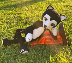Amigurumi Katze Wanda mit Katzenaugen | gehäkelt | 40 cm | Spielzeug| Deko - Bild 1 von 3