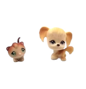 Littlest Pet Shop Yellow Cocker Spaniel and Brown Ferret Lot of 2