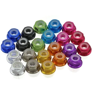 M2 M3 M4 M5 M6 Flanged Nyloc Nuts Aluminum alloy All Colours Self-locking Flange - Picture 1 of 5