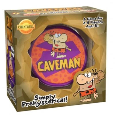 Cheatwell Games Caveman Round Tin Childrens Card Word Game - Image 1 of 3