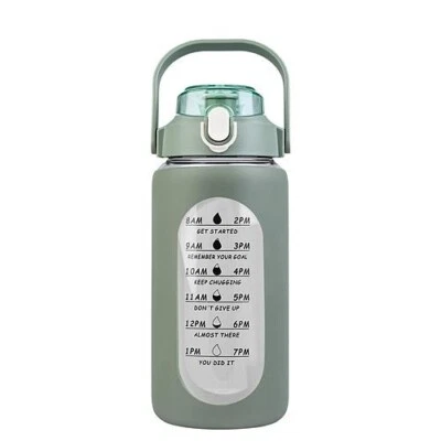 32/64Oz Glass Water Bottle Tracker Bottle for Gym Workout Sports Camping Bottle - Image 1 of 4