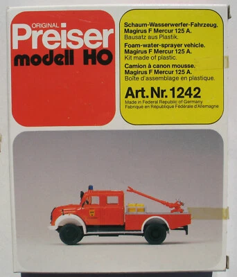 Preiser 1242 Magirus F Mercur 125 A Schaum-Wasserwerfer Fahrzeug 1:87 Feuerwehr - Bild 1 von 3