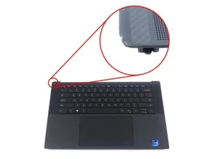 DELL XPS 15 9520 US ENGLISH KEYBOARD PALMREST ASSEMBLY GN0D2 **CHIPPED PLASTIC** - Afbeelding 1 van 2