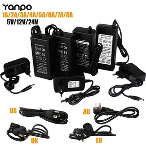 Transformador adaptador de fuente de alimentación 1A 2A 3A 5A 8A CC 5V 12V 24V para tira de LED 5050 - Imagen 1 de 14