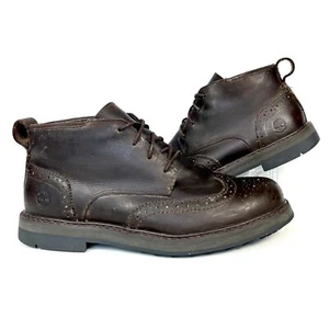 Timberland Squall Canyon Dark Brown Leather Wingtip Chukka Boots Size Mens 8.5 - Picture 1 of 9