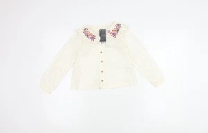 Next Girls Ivory Embroidered Long Sleeve Top 5-6 Years - Picture 1 of 12