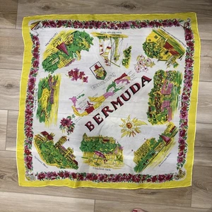 Vintage Bermuda Souvenir Scarf Silk - Picture 1 of 6