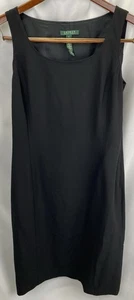 Vestido Vaino Lauren Ralph Lauren Para Mujer 6 Negro Sin Mangas Clásico Forrado Usado en Excelente Condición - Imagen 1 de 8