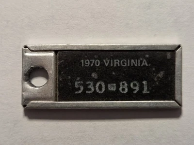 1970 Virginia DAV Tag Keychain License Plate 530-891 - Image 1 of 2