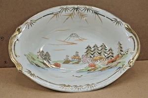 VINTAGE Kutani Berg Fuji Szene handbemalt signiert China - Sauciere Obstschale - Bild 1 von 9