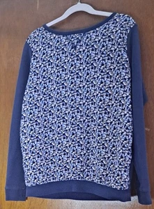 OKAÏDI Girls Navy Sweatshirt Floral Print Front sz 12 yrs France - Picture 1 of 12