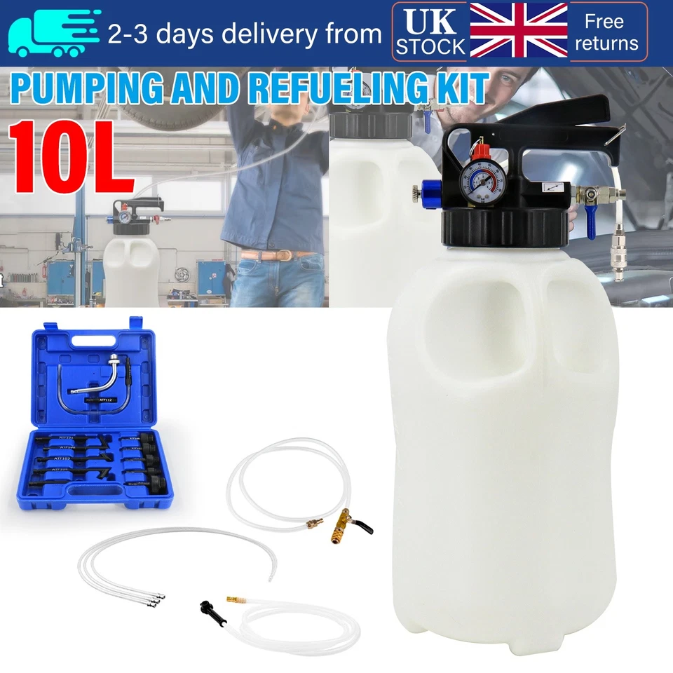10L Pneumatic Transmission Oil Filling & Replacement Pump Tool + 13 ATF Adaptors - Image 1 of 4
